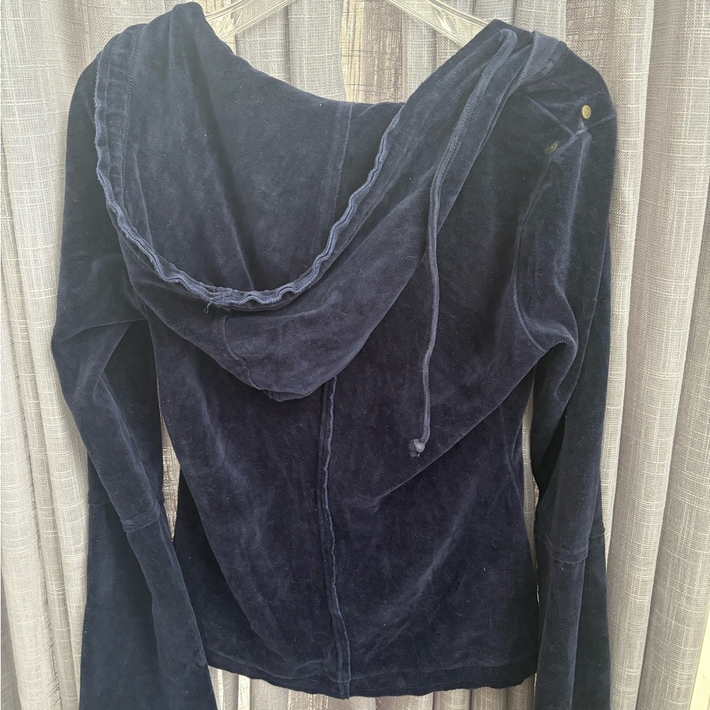 Womens Navy Velour Pants jacket S Set V2K vintage retro outfit twisted heart - Picture 4 of 16